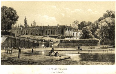 1857'de Versay'daki kanaldan görülen Grand Trianon. by French School