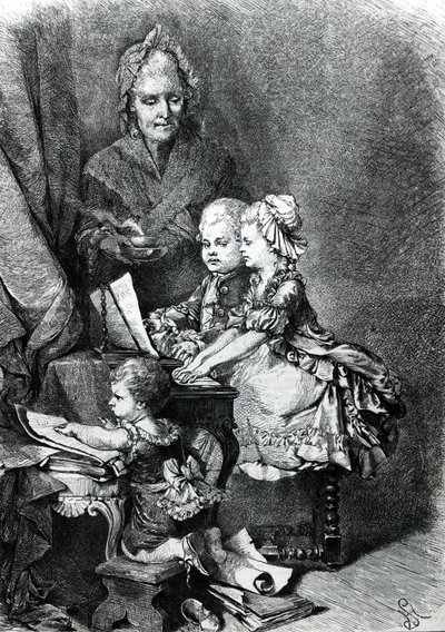 Piyano Çalan Bebek Mozart by French School