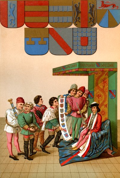 Silahlı Kral, Duc de Bourbon'u gösteriyor by French School