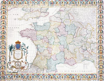 Fransa Krallığı yerel yönetimlere bölündü, 1751 by French School