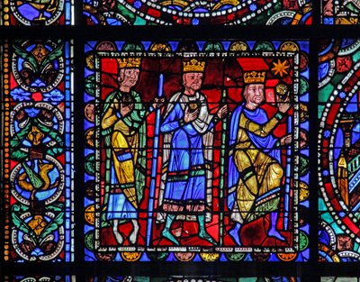 The Life of Christ penceresi: The Adoration of Magi - (bir sonraki panelle birlikte) (w50) by French School