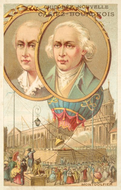 Montgolfier Kardeşler (chromolitho) by French School