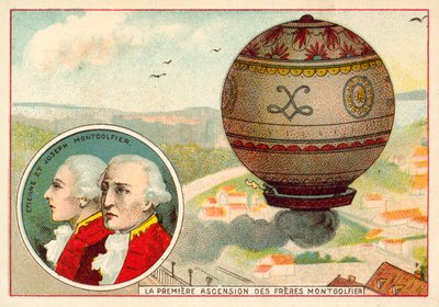 Montgolfier Brothers ilk balon tırmanışı by French School