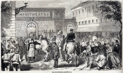 Alfort Ulusal Veteriner Okulu - Les grandes écoles de France - 1866 yılında Maison Alfort Veterinerlik okulu - Günlük danışma - 1866 tarihli “Le monde şanlı” gravür by French School