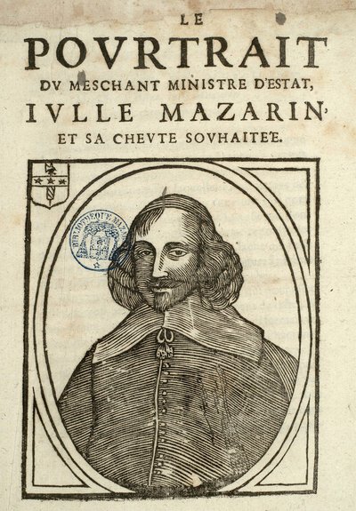 Kötü Devlet Bakanı Iulle Mazarin ve arzuladığı şeytanın Portresi, Sapan Altında Siyasi Broşür by French School