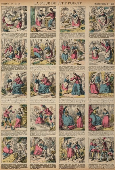 Küçük Tom Başparmağının Kardeşi (renkli gravür) by French School