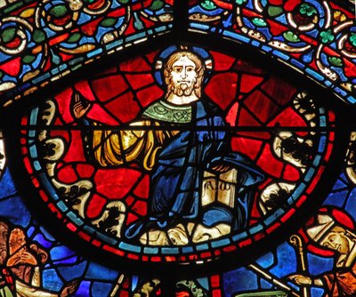 St Lubin penceresi: Mesih - Blessing (w45) by French School
