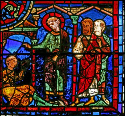 St Martin penceresi: aziz bir kişiyi ölümden diriltir (w20) by French School