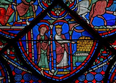 St Thomas penceresi: kral tarafından altın olarak gösteriliyor (w23) by French School