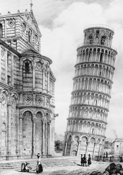 Kule ve Pisa Katedrali (gravür) by French School