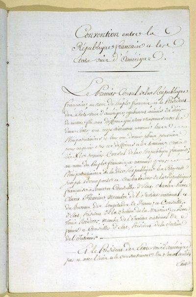 Mortefontaine Antlaşması, 30 Eylül 1800 by French School