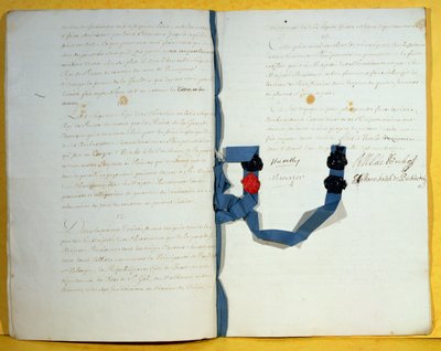 Utrecht Antlaşması, 11 Nisan 1713 (kağıt üzerinde kalem ve mürekkep) by French School
