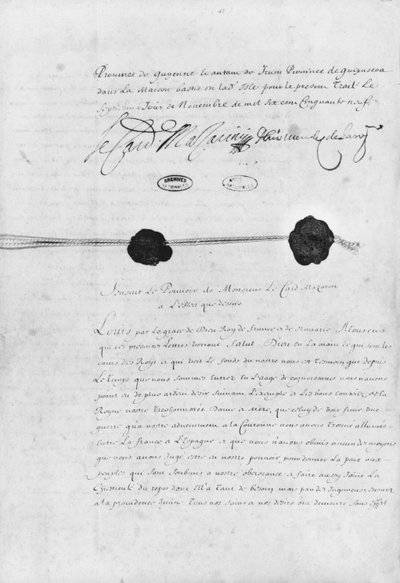 Kardinal Jules Mazarin (1602-61) ve Don Luis Mendez de Haro (1598-1661) tarafından 7 Kasım 1659