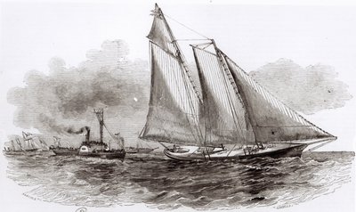 Yat Amerika, 1851 Cowes Regatta'da liderliği alıyor, Le Monde Illustre, 1851 by French School