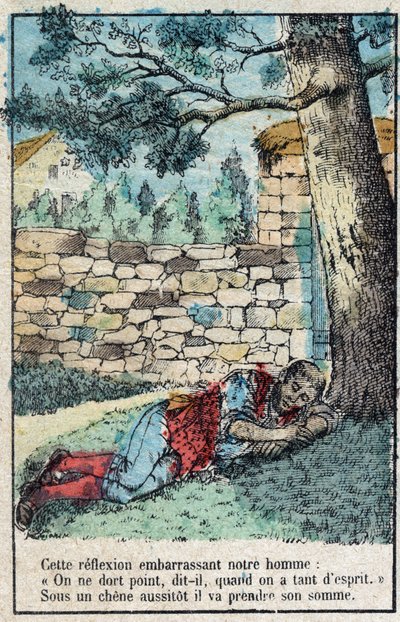 Meşe palamudu ve balkabağı. Jean de La Fontaine (1621-95) Masalları. 19. yüzyılın sonundan Epinal