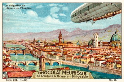 Floransa'nın üzerindeki hava gemisi (chromolitho) by French School