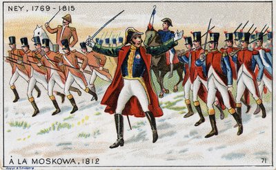 Napolyon ve General Michel Ney (1769-1815) (Marechal Ney) orduları Moskova Savaşı