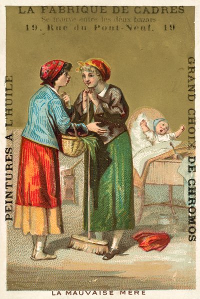 Kötü anne (chromolitho) by French School