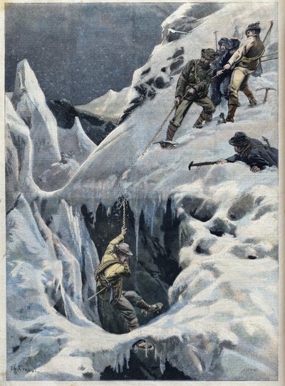 Mont Blanc (Mont Blanc) felaketi: "Le Petit Parisien" de, seferleri sırasında gezginlerin ve rehberlerinin ölümü by French School