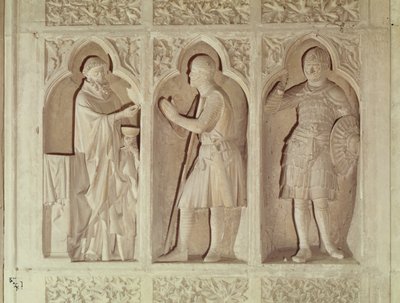 Bir şövalye cemaati, nefin batı ucundan detay, 1245-57 by French School