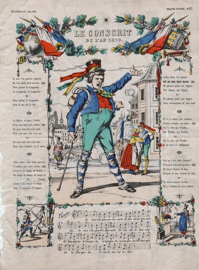 1810 yılının askere alınmış Fransız şarkısı, 19. yüzyılın Fransız şarkısı. by French School