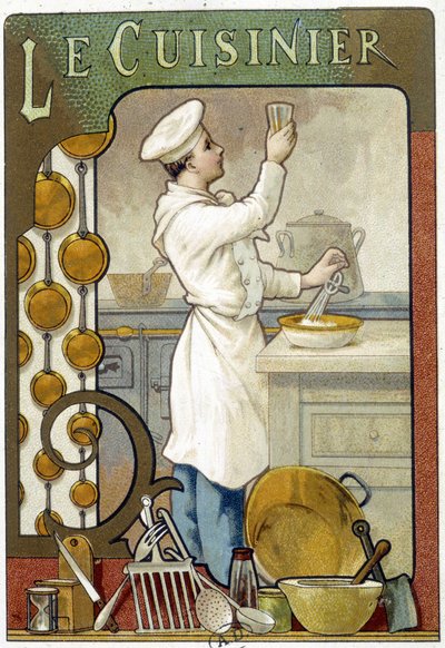 Aşçı - Kromolitografi 1900 by French School