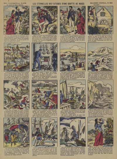Bir çiy damlasının sonsuz değişimleri (renkli lito) by French School