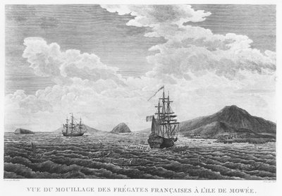 Maui adasındaki La Perouse fırkateynleri (gravür) by French School