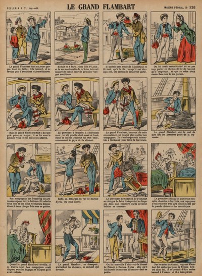 Büyük Flambart (renkli gravür) by French School