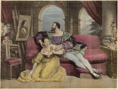 Fransa Kralı I. François (1494-1547) ve güzel demir işleri. “Gülüşmeler Et Galanterie”de 1838