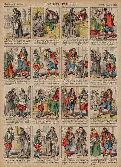 Avukat Pathelin (renkli gravür) by French School