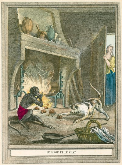 maymun ve kedi by French School