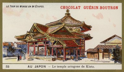 Sekizgen Kyoto Tapınağı, Japonya (chromolitho) by French School