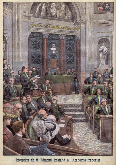 Şair ve oyun yazarı Edmond Rostand, "Le Petit Journal" için Academy Francaise