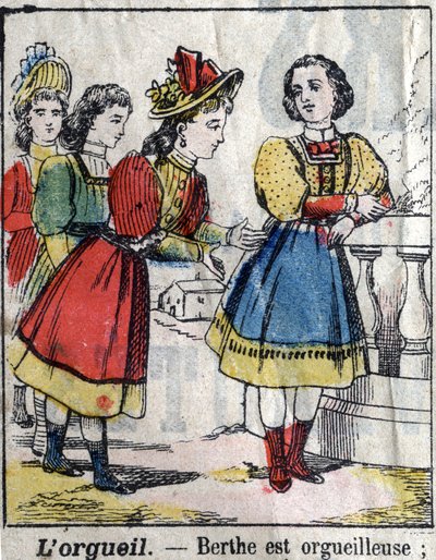 Yedi ölümcül günah: gurur. 19. yüzyılın sonlarında epinal görüntüleme. (Ben sette peccati o vizi Capitali) by French School