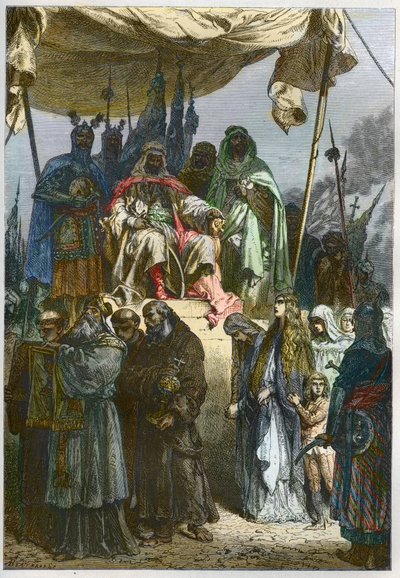 Selahaddin Eyyubi tarafından 1187 yılında Kudüs kuşatması by French School