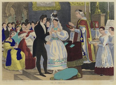 Düğün (renkli lito) by French School