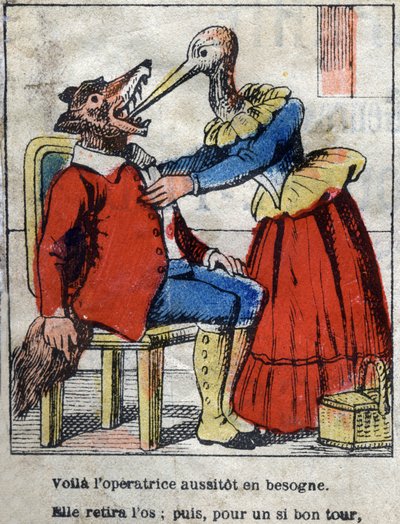 Kurt ve leylek. Jean de La Fontaine