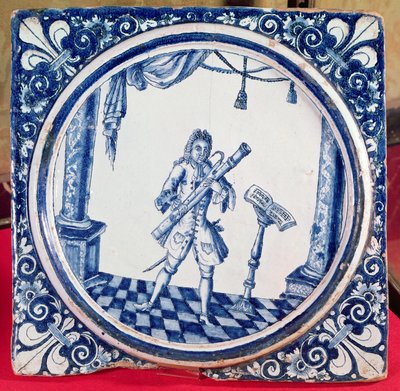 Fagotçuyu betimleyen karo, 1706 (fayans) by French School