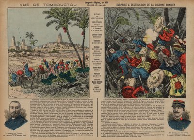 Timbuktu ve Yarbay Eugene Bonnier tarafından komuta edilen bir Fransız birliklerinin ölümcül pusu by French School