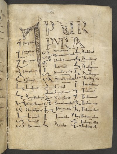 Tironian El Yazması, MS 37518 f.27r, Paris, Saint-Germain-des-Prés by French School