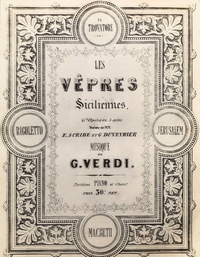 Skorun başlık sayfası I Vespri Siciliani by French School