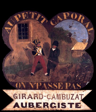 Tole Inn işareti “” Küçük onbaşıya””” 1850 ile ilgili Napolyon I. Aix Adası, Napolyon Müzesi by French School