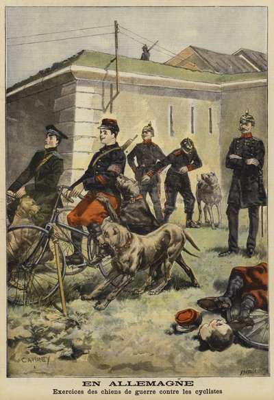 Ordu köpeklerini bisikletçilere saldırmak için eğitmek, Almanya by French School