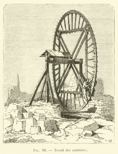 Taş ocağı vinci (gravür) by French School