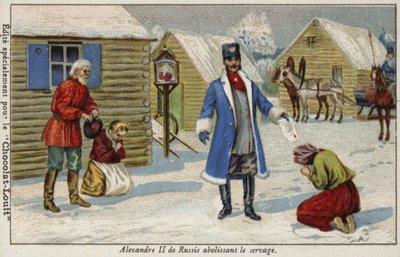 Rus Çarı II. Aleksandr serfliği kaldırıyor by French School