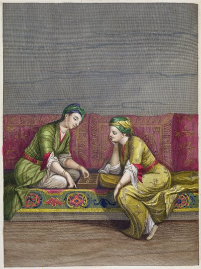 Mangala oynayan Türk Kızları, 18. yüzyıl by French School