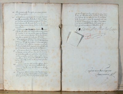 Fransız Akademisi tüzüğünden iki sayfa, 1635 (kağıt üzerine mürekkep) (ayrıca bkz. 179947) by French School
