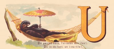 U: Tembel, adaların kuşu! Tembel, işe yaramaz biri! by French School
