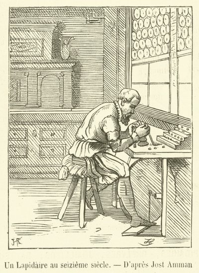Onaltıncı Yüzyılda Bir Lapidary (gravür) by French School